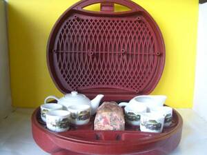 白陶磁茶器 セットケース入り 茶器揃 急須 茶碗 即決！