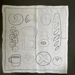 はなふきん　ハンドメイド　刺し子　花ふきん No79 パン1