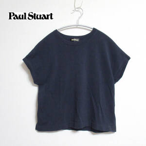 美品【ポールスチュアート Paul Stuart】フレンチスリーブ ニット カットソー ネイビー