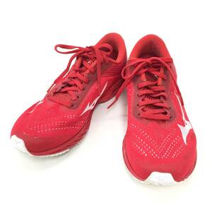 41 mizuno ミズノ WAVE SHADOW 3 ウエーブシャドウ 3 J1GC192707 ランニングシューズ スニーカー 靴 ニット素材 メンズ 25.5cm レッド 赤