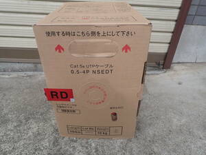 日本整線　ＬＡＮケーブル　Cat5e UTPケーブル 0.5-4P NSEDT(PRD:レッド)未開封:300ｍ