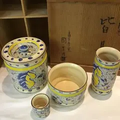 【茶道具】高台寺窯 陶楽作 オランダ皆具