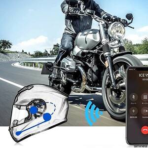 バイク向けヘッドセット ハンズフリー ワイヤレス Bluetooth ヘルメット 音声 電話 マイク 通話 音楽 ツーリングにあると便利インカム