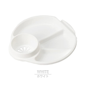 ワンプレート 皿 仕切り 軽量 22×20.5×4.5cm プラスチック プラスチック 丸型 丸形 日本製 ラウンドプレート ホワイト M5-MGKPJ03019WH