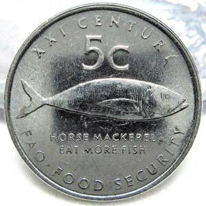 ナミビア 5セント 2000年 FAO 20.04mm 3.10g