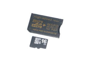 動作保証！送料無料！メモリースティック PRO Duo 変換アダプター ＋ microSDHC 16GB ③