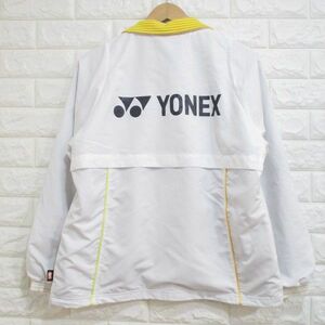 【YONEX】ヨネックス◆背中ロゴ！ ヒートカプセル ウインドブレーカー ジャケット(白×黄色)◆レディース/L