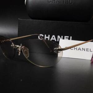 1円~【付属品完備/美品】シャネル CHANEL サングラス メガネ 眼鏡 アイウェア メガネ めがね ココマーク メンズ ビジネス ピンク