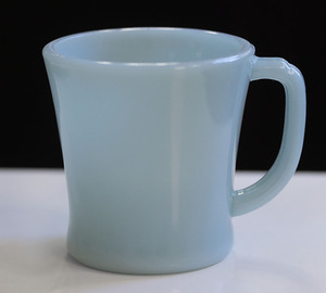 ファイヤーキング マグ ターコイズブルー Dハンドル 耐熱 ミルクガラス コーヒー アメリカ アンティーク ビンテージ カップ レトロガラス