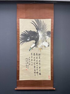 【模写】【一灯】【最終値下げ】vg6627〈廖恵徳〉大幅 鷹図 中国画