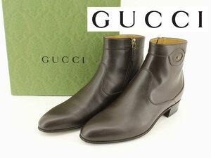 25万新品◆7=26cm◆GUCCI グッチ GGマーモントロゴ サイドジップヒールブーツ1円