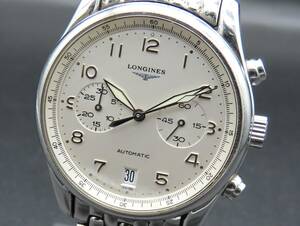 1円～! ジャンク品★正規品 LONGINES ロンジン L2.629.4 マスターコレクション 自動巻き クロノグラフ 純正ブレス メンズ腕時計 TTKLG5751