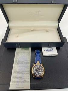  上6965 GaGa MILANO ガガミラノ 腕時計 正規品 マヌアーレ 48MM 手巻き ネイビー文字盤 裏蓋スケルトン