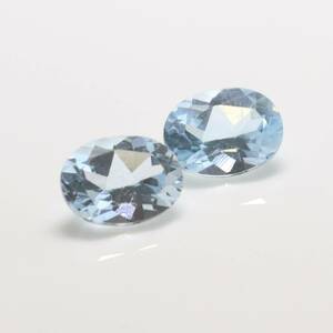 特別価格 6x8mmスカイブルートパーズオーバルルース2個3.02ct