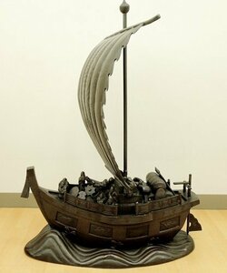 青銅 宝船 七福神 H86cm 28kg 25号 青銅製 高岡銅器 Japanese Crafts made in Japan 中古品 インテリア