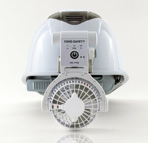 【処分特価】コードレスヘルメット取付式送風機 TOYO トーヨーセフティー Windy4 No.7706 充電式 工事用 熱中症予防 暑さ対策