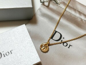 Christian Dior クリスチャンディオール ネックレス ロゴ ペンダント ゴール
