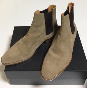 SAINT LAURENT PARIS チェルシー サイドゴア ブーツ 新品 44 BEIGE サンローラン パリ Wyatt Chelsea Boots ワイアット sidegoa スウェード