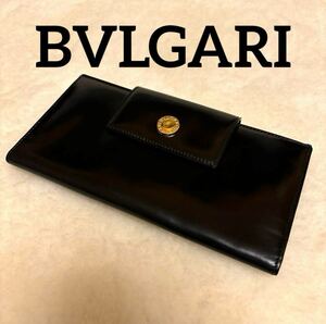 【美品】 ☆ BVLGARI ☆ ブルガリ 本革パテントレザー エナメル加工 長財布