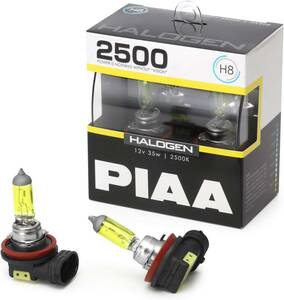 2500K H8 PIAA ヘッドライト・フォグランプ用 ハロゲン 2500K イエローバルブ 12V 35W H8 車検対応 2