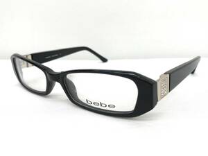 13T-038 新品 眼鏡 メガネフレーム bebe 日本製 29g 51□16-135 フルリム セルフレーム 小振り メンズ 男性 レディース 女性 ブラック系