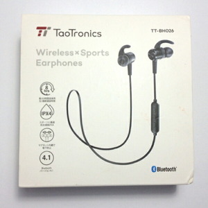 【美品】【中古】Tao Tronics タオトロニクス ワイヤレスイヤホン TT-BH026 Bluetooth ブルートゥース マグネット式 ネックレス ブラック