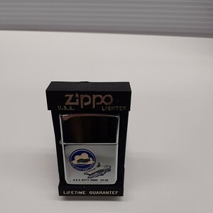 未使用 Zippo ジッポー オイルライター U.S.S. KITTY HAWK CV-63 アメリカ海軍 キティホーク 鏡面加工 1994年製 喫煙具 ケース付き　み