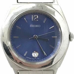 SEIKO セイコー 腕時計 7N82-0810 クオーツ アナログ ラウンド ブルー シルバー ウォッチ カレンダー レディース 電池交換済み 動作確認済