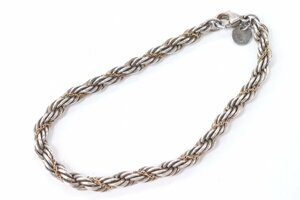 TIFFANY＆Co ティファニー ツイスト ブレスレット シルバー SV925 750ＹＧ K18 総重量14ｇ レディース アクセサリー 4617-Ｂ