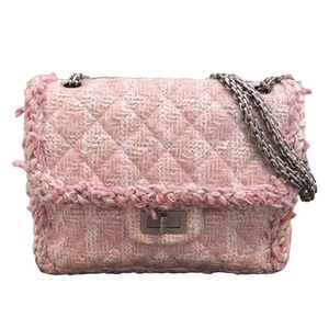 シャネル CHANEL 2.55チェーンショルダー ピンク ツイード ショルダーバッグ レディース 中古