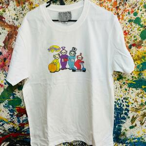 アバンギャルド テレタビーズ Tシャツ 半袖 メンズ 新品 個性的 白 Teletubbies BBC ティンキーウィンキー、ディプシー、ラーラ、ポー
