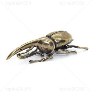 19g ミニサイズ ヘラクレス オオカブト カブトムシ かぶと虫 昆虫 置物 彫刻 工芸 民芸 伝統 盆景 水石 茶道具 真鍮 銅製 金属 be20