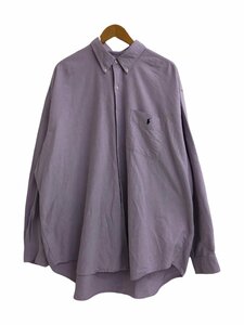 RALPH LAUREN (ラルフローレン) 90s 無地コットンBDシャツ BIG SHIRT ビッグシャツ 胸ポケット XXL パープル メンズ/004
