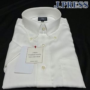 JP333M 新品 定番 J.PRESS Jプレス PREMIUM PLEATS ピンオックス 半袖 ボタンダウンシャツ オンワード樫山 クールビズ