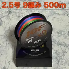 PEライン 2.5号 500m 9編み 38lb 5色マルチカラー 釣り糸G