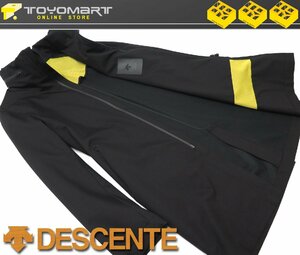 2072●DESCENTE デサント●7729　新品 【撥水加工】 止水ファスナー　ストレッチ スタンドカラーコート　マットブラック/L