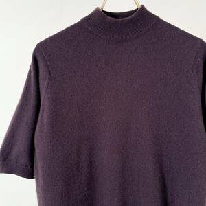 希少《 Mint / Cashmere 100% 》70s80s 美品【 Burberrys バーバリー 英国製 ビンテージ 薄紫 カシミア ミドルネック セーター 42 】