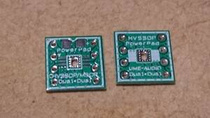 【即決・送料込】HVSSOP8 デュアルOPAMP DIP化変換基板 ２枚組 放熱対策専用基板 OPA2828用など (管理番号EX78-9)