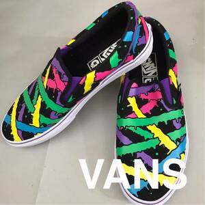 【新品未使用】バンズ VANS コラボ MAGICAL MOSH MISFITS スケート スリッポン 名作 M×M×M カラーMIXパターン ブラック 27.0cm @◆