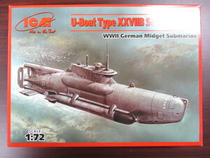 ICM 1/72 独(ドイツ) Uボート(U-Boot) XXVIIB Seehund(ゼーフント) 後期型 内袋未開封品 S.007 ミゼットサブ 小型潜水艇 