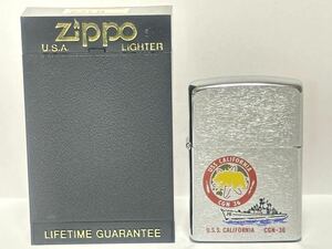 (19) ZIPPO ジッポ ジッポー オイルライター U.S.S. CALIFORNIA CGNー36 カリフォルニア ケース付き シルバー系 喫煙グッズ