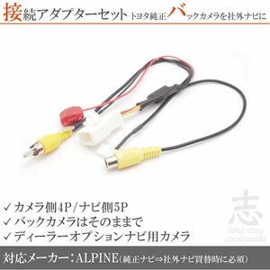 トヨタ イクリプス ダイハツ 純正バックカメラ を アルパイン ナビ に EX9 EX8 EX10 12V から 6V 接続コード RCA 社外ナビ アダプター付き