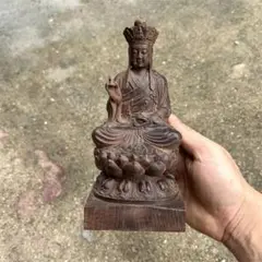 仏教美術 木彫り 彫刻 一刀彫 天然木檜材 仏教工芸品 開運 風水 置物