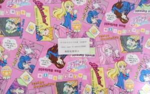 爆買い価格　ヤフオクだけで出品　アイカツ！アイドルかつどう　オックス生地　コミック風柄　ピンク色　巾約１０８cm×長さ約５０cm　