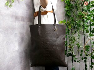 超美品●BVLGARI ブルガリ●コレツィオーネ●ロゴ型押し●カーフ レザー 本革●トート バッグ●ブラウン●G金具●A4 収納 かばん●Js46156