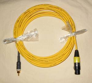 ピン/キャノンメス RCA/XLR3F モガミ2964 黄色 7m 新品 カスタム変換ケーブル スタジオ用ケーブル