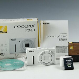 ◆◇ジャンク Nikon ニコン COOLPIX P340 取説, バッテリー×2, USB充電アダプター メーカー共箱◇◆リユースアイテム dy13371-k