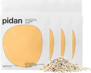 3.6kg×4袋 pidan 猫砂 おから 固まる ベントナイトとおから 混ぜる 脱臭 抗菌 真空パック 飛び散らない 天然素材 