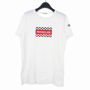 モンクレール MONCLER Tシャツ カットソー 半袖 プリント ロゴ クルーネック S ホワイト 白 D20918037250 国内正規 メンズ