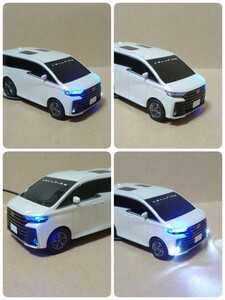 ダミースキャナー 新型 ヴェルファイア 40系 白 パール TOYOTA LED 12V 4灯点滅　盗難防止 ミニカー セキュリティ